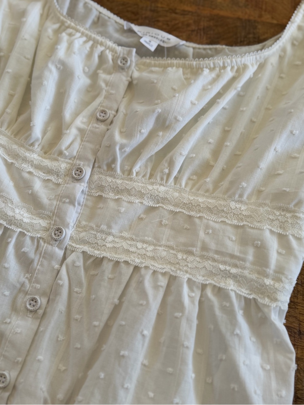 KIRIOUS Los Angeles White Peplum Top | NWT | Size Small | 100% cotton - Picture 4 of 7